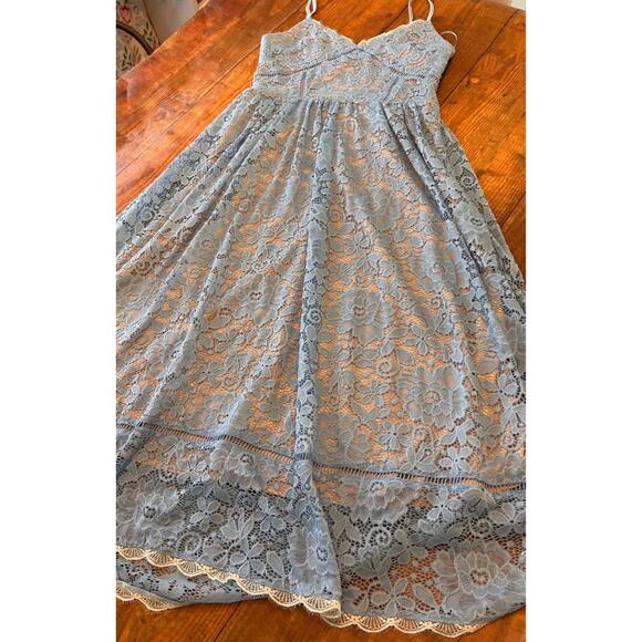 Sz M - NSR lace illusion midi dress - Picture 4 of 9